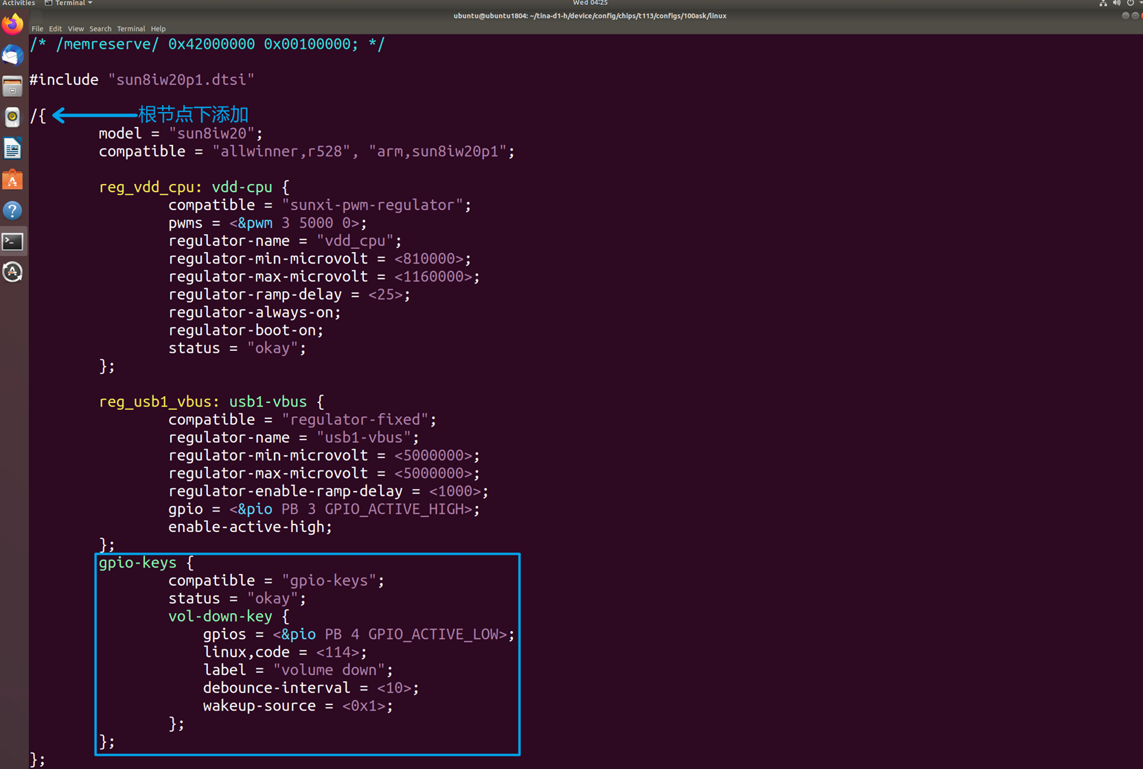 board.dts add gpio-keys